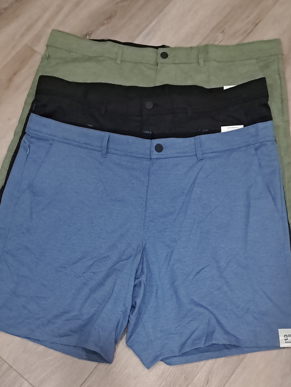 George Men's Hybrid Shorts Trio in Blue, Black, and Olive
